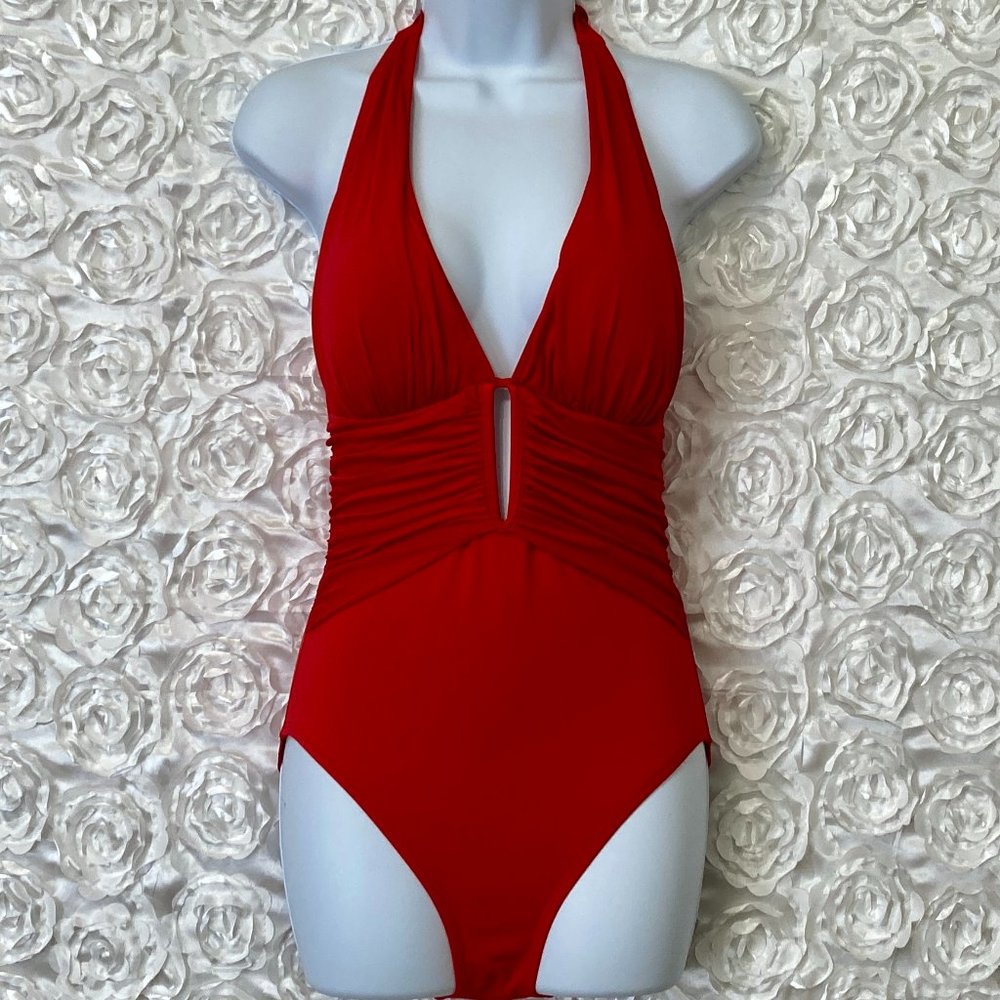Bleu Rod Beattie | Ruched Red One Piece Swimsuit
